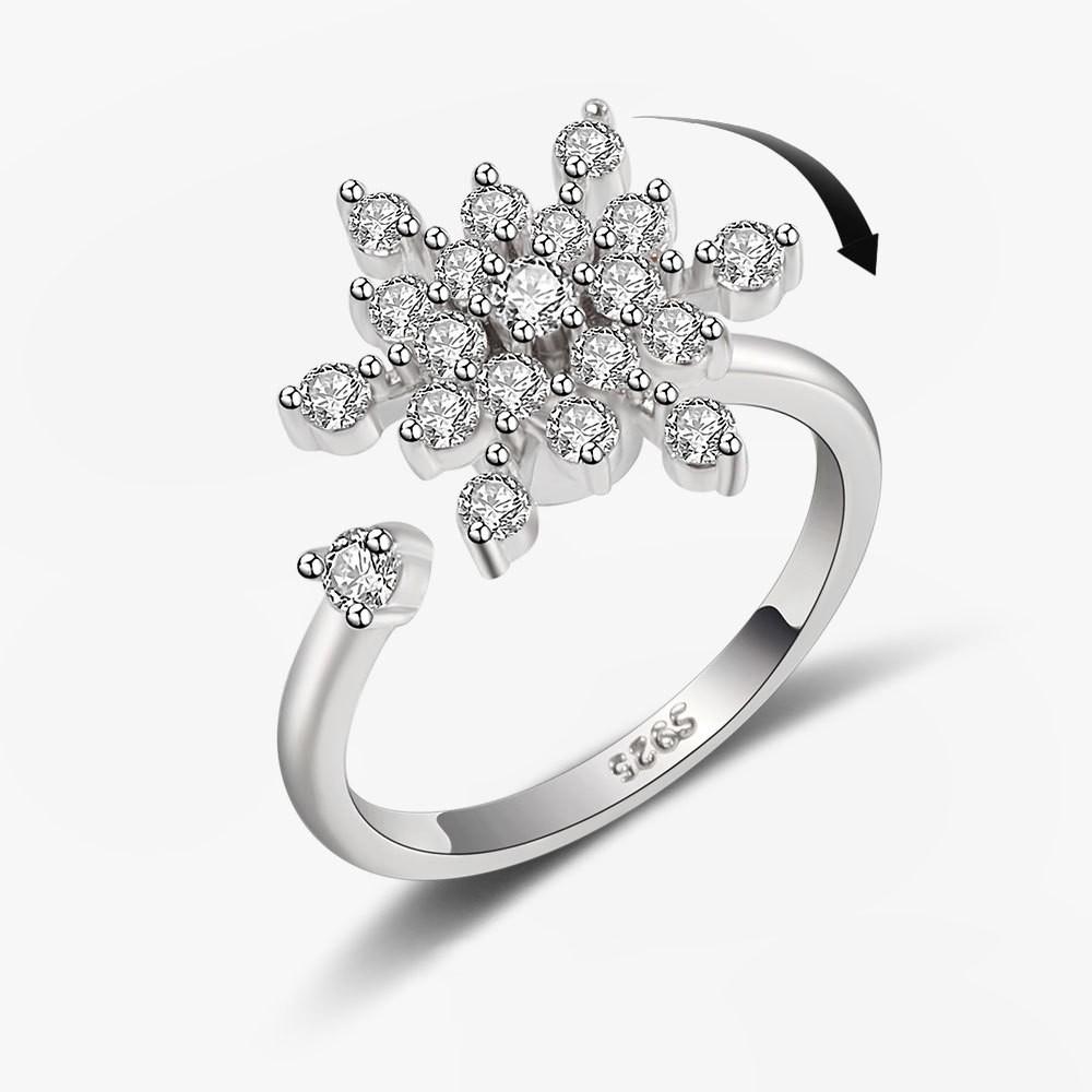 SMJEL Спиннер для женщин, кольцо с несколькими кристаллами, цветочным глазом, бабочкой, животным, вращающееся антистрессовое свадебное украшение