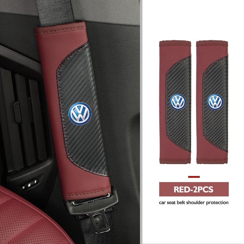 1PC Car Shoulder Protection Texture Seat Belt Protective Cover For Volkswagen VW Polo Jetta Sagitar Magotan Passat B5 B6 B7 CC zk8