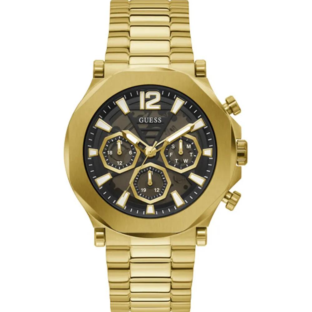 Guess Мужские кварцевые часы Edge Gold из нержавеющей стали GW0539G2