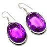 Pink Amethyst Gemstone Handmade 925 Sterling Silver Jewelry Earring 1.81" K2M06