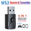 USB и 3,5 мм AUX Bluetooth 5.3 Dongle аудио приемник передатчик музыкальный адаптер для ПК Mp3 динамик ТВ беспроводные наушники автомобильное радио