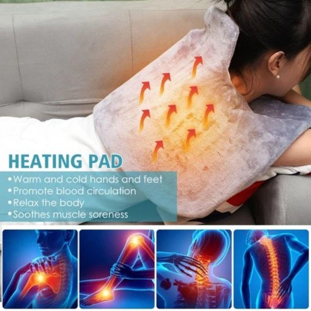 American Plug Electric Heating Pad 3 Temperature Adjustable Soft Comfortable Shoulder Neck Hot Compress Pad Flannel
