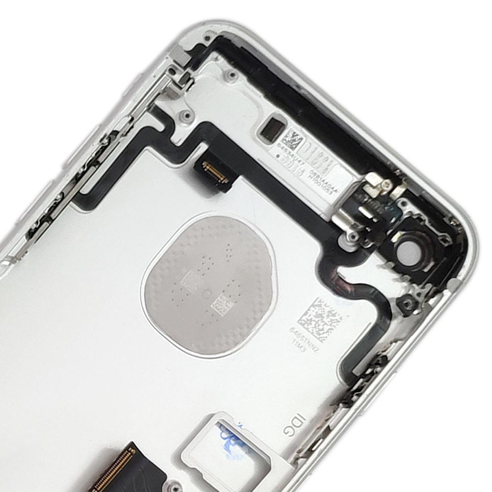 Полная сборка батарейного отсека для iPhone 7, задняя дверь, задняя крышка с боковой кнопкой вибратора, средняя рамка, гибкое шасси