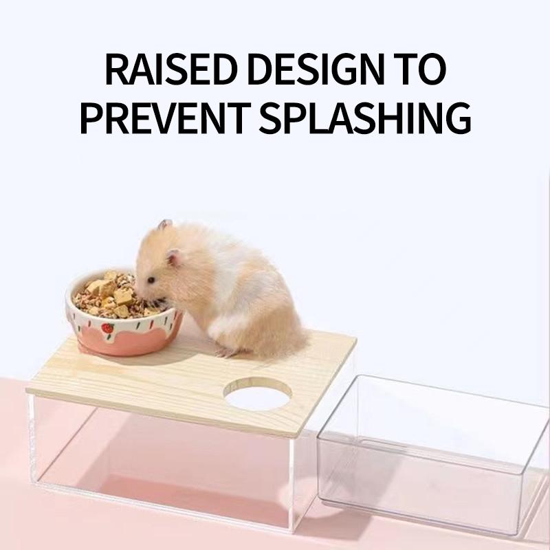 Дом для хомяка Прозрачный укрытие для хомяка Песчаная ванна Контейнер для хомяков с лестницей Аксессуары для карликовых хомяков Песок из ПЭТ