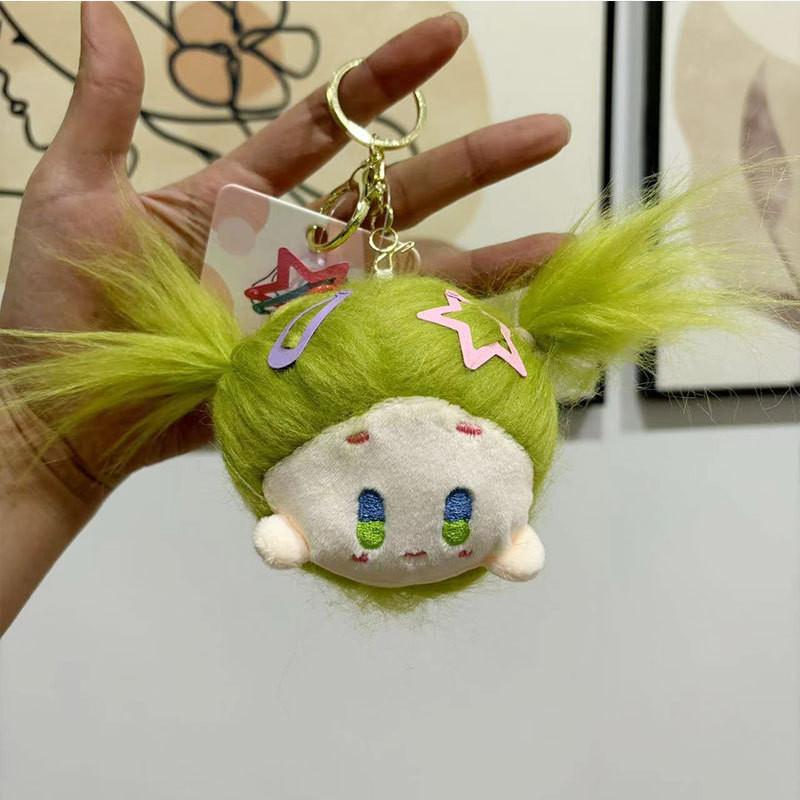 Adorable Fluffy Cotton Doll Keychain Plush Toy Cute Cartoon Animal Figure