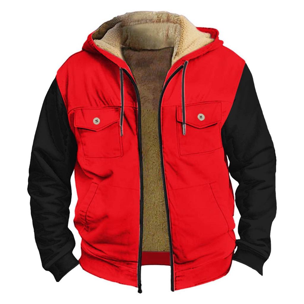 Men's Thickened Button Double Pocket Jacket With Pocket Insert Cotton Jacket