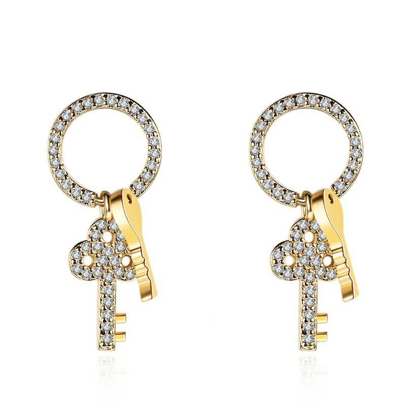 Hot Sale 925 Silver Women Hoop Earrings Luxury Sparkling Pave CZ U Shape Star Moon Fashion Earring for Girl