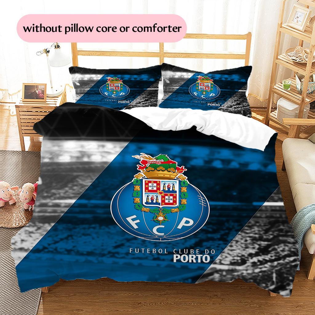 Futebol Clube do Porto Pattern Bedding Quilt Set Home Decoration Gift (1 * duvet cover + 2 * pillowcase without core)