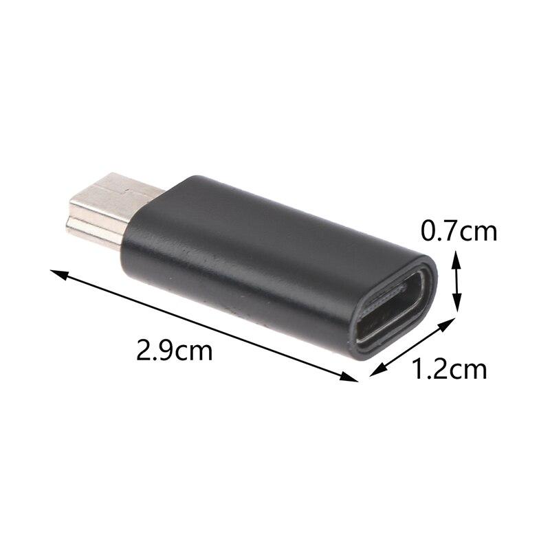 Universal Metal Mini 5 Pin USB Adapter B Male To Type C Female Data Transfer Connector Charging Converter For Camera GPS