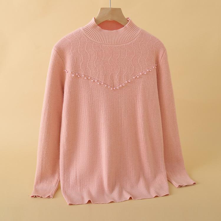 Thickened Velvet Sweater for Women In Autumn and Winter High-end Sweater Half Turtle Neck Warm Velvet Inner Bottom Shirt Top