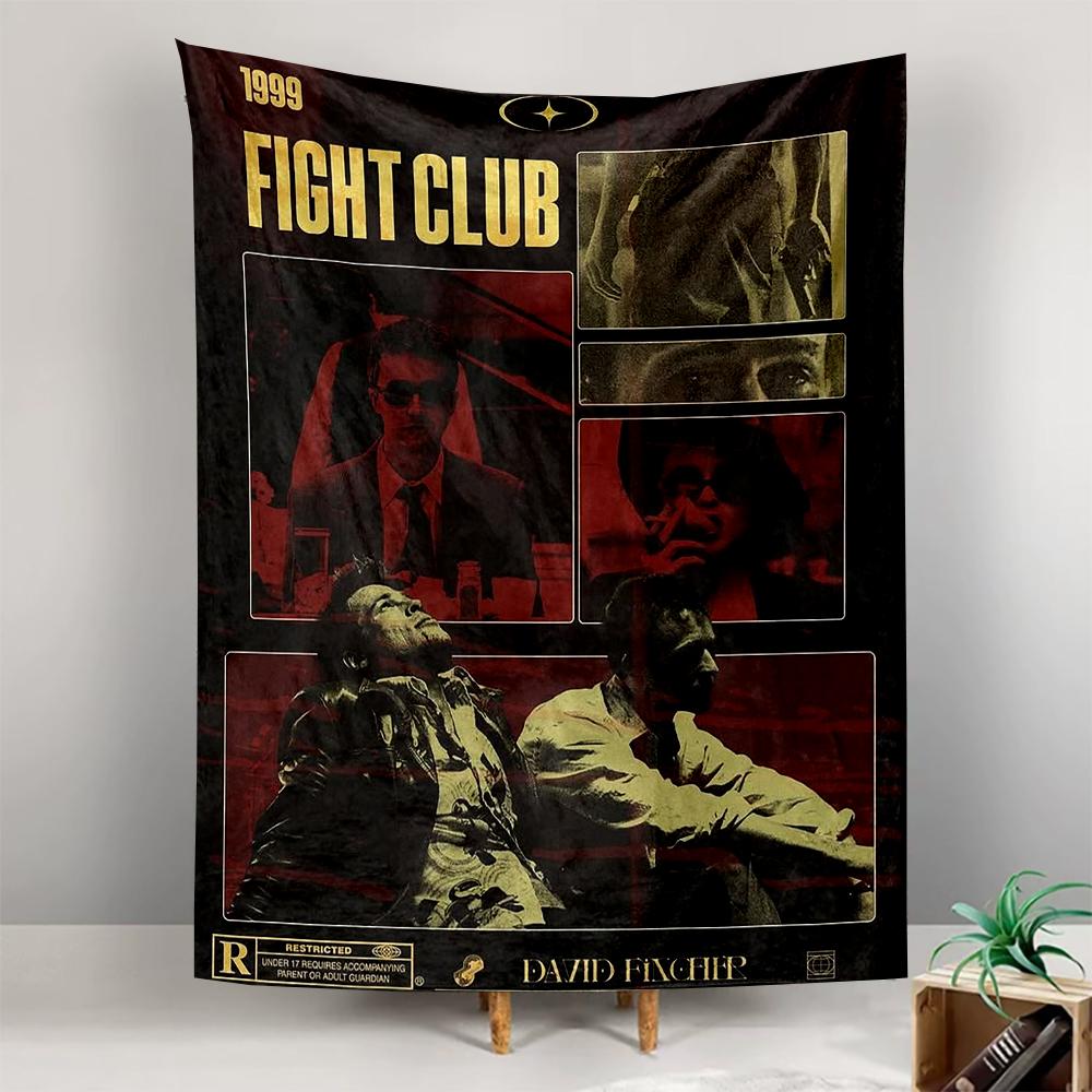 Tapestry Fight Club 1999 Red Black Retro Multiple Scenes David Fincher Movie Wall Art