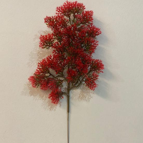 1 Branch Artificial Plant Fresh-keeping Vivid UV-resistant Flower Arrangement Fake Pine Stem for Courtyard