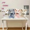 Autumn and winter warm children women and men cute hats and scarves integrated baby thickened cartoon ear protection girls versatile