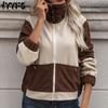 Women's Fashion Casual Autumn Winter Long Sleeve Stand-collar Blouses & Shirts Top Jacket