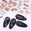 Hot Nail Decals Gold Silver DIY Nail Stickers 3D Butterfly Adhesive Holographic
