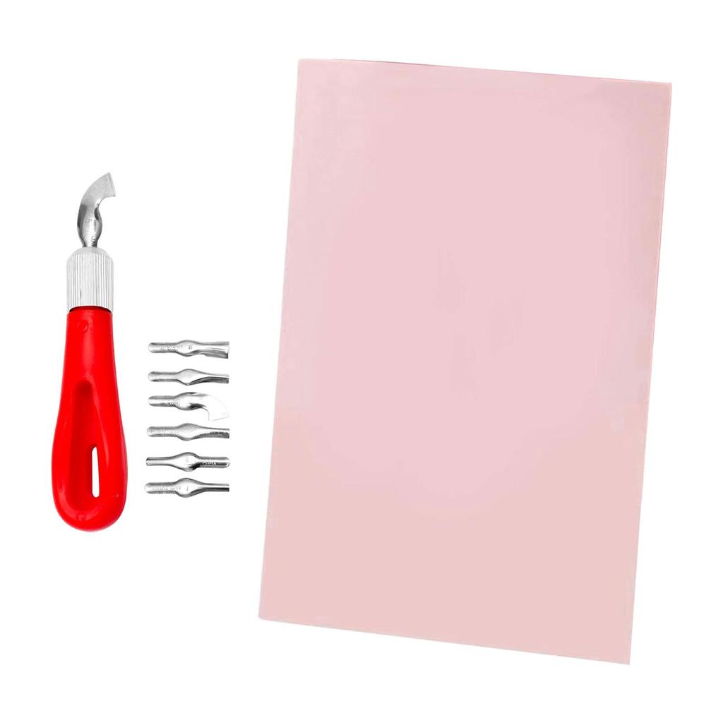 Rubber Carving Block, with Cutter Tools Engraving Block for Professionals Printmaking Craft Projects Stamp Making Scrapbooking