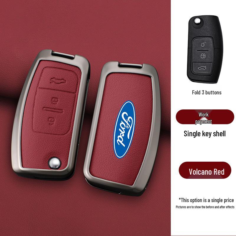 Чехол для ключа Ford Focus & Fiesta - Натуральная коровья кожа (Совместимо с моделями 09/11/12 и 16/18)