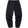 Casual Simple Solid Color Tapered Loose Knit Sports Pants Men Bottoms Basic-Black 952528303-2