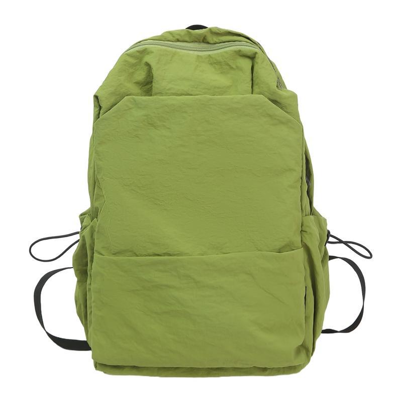 Schoolbag Korean version ins Simple solid color backpack for female junior high school students Large capacity schoolbag Lightweight outdoor travel