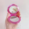 Sea Shell Shape Compact Cosmetic Mirror Pu Leather Double Sided Makeup Magnifier