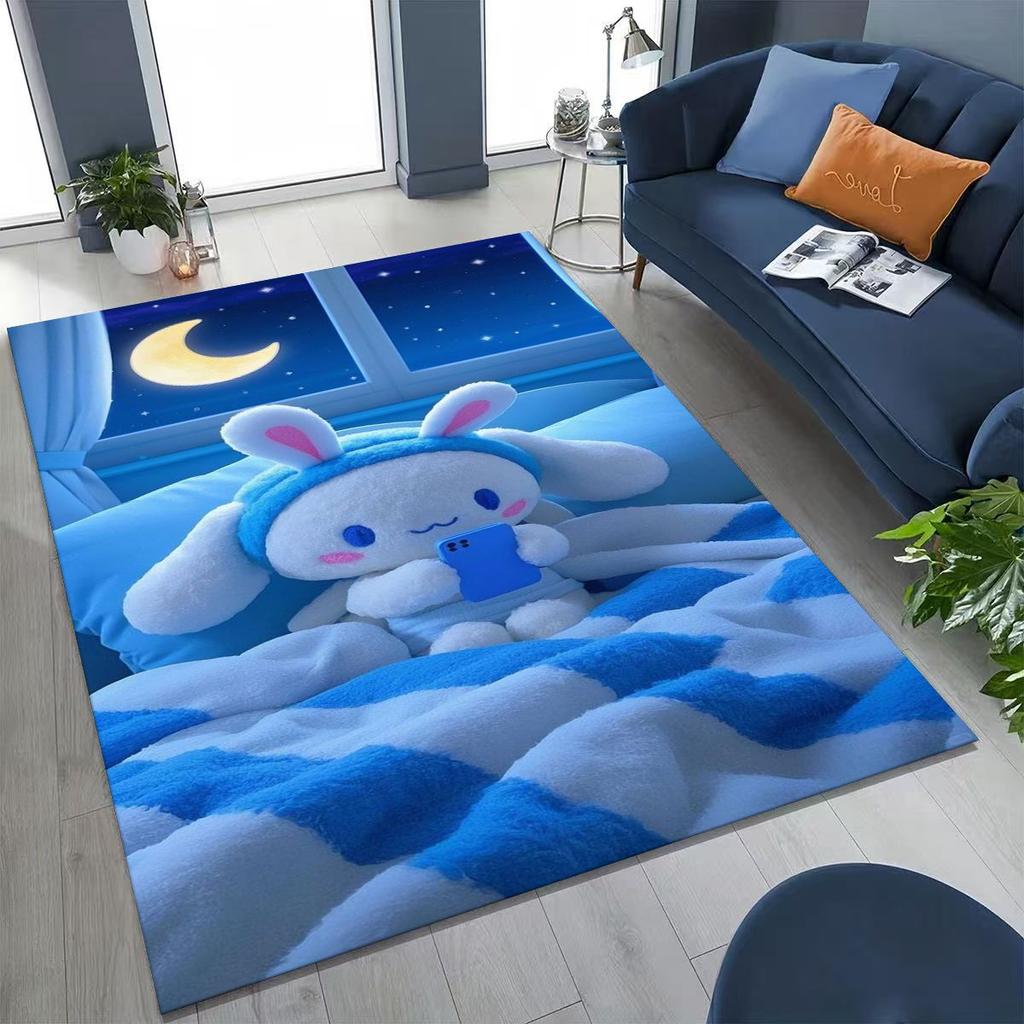 2026 New Cute Cinnamoroll Pompompurin Sanrio Cartoon Rug for Bedroom Living Room Sofa Home Doormat Decor, Kid Non-slip Floor Mat