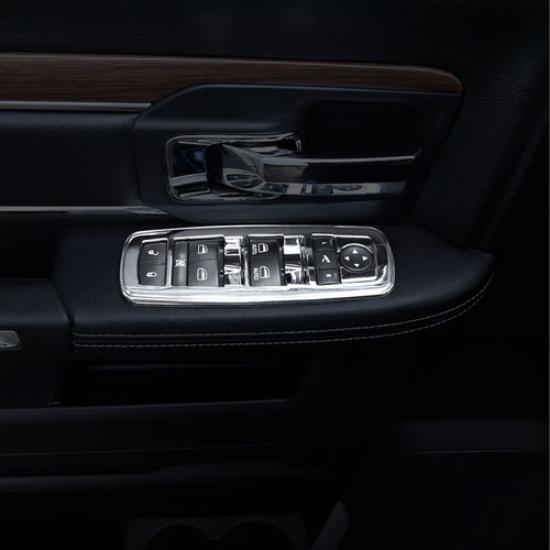 Для 2011-2024 Dodge Ram 3500/2500 Хромированная накладка на кнопку переключателя стеклоподъемника 4 шт.