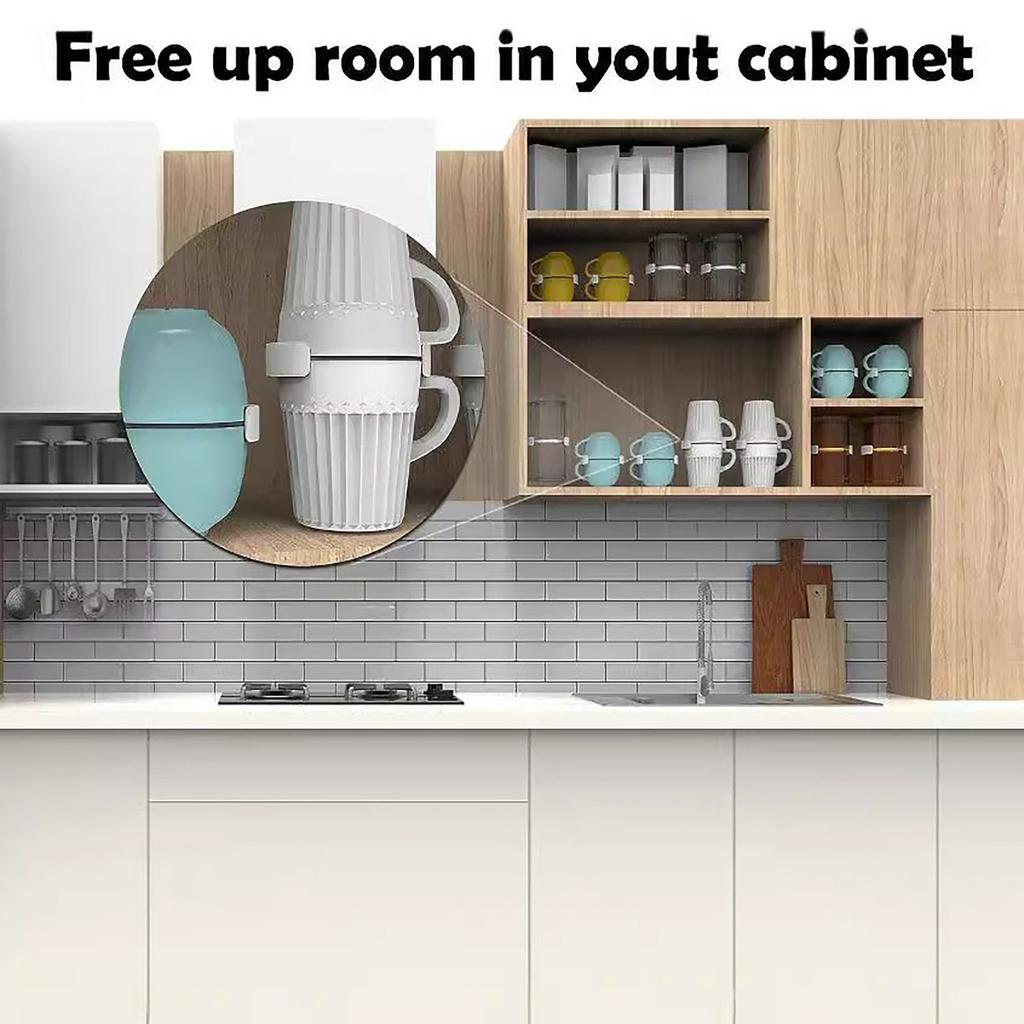 Органайзеры для хранения кофейных чашек и кружек – 6 шт. Расширяемые и штабелируемые для кружек, чашек, шкафов и шкафчиков – решение для экономии места