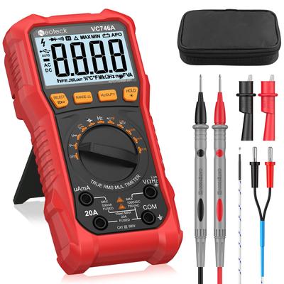 Neoteck Цифровой мультиметр-тестер 6000 отсчетов TRMS с измерением напряжения AC/DC, тока AC/DC, сопротивления, емкости, частоты, скважности, температуры, NCV