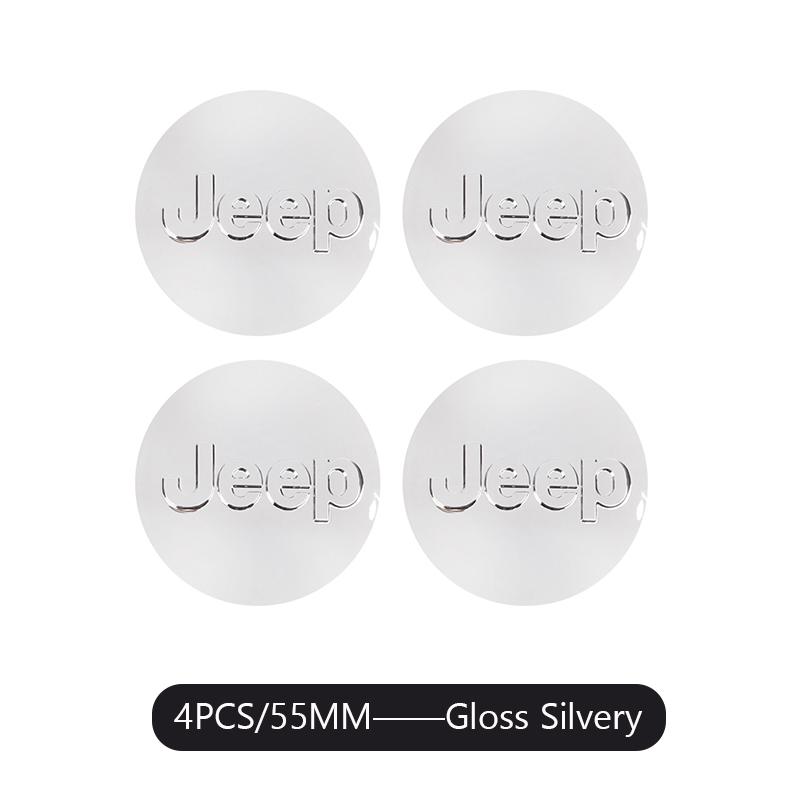 4Pcs 55/63MM Car Wheel Center Cover Stickers Hub Cap Decoration For Jeep Grand Cherokee Wrangler JK Gladiator Compass Renegade P