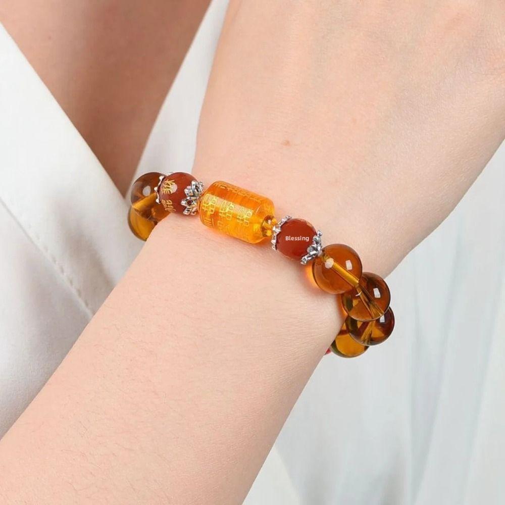 Buddhism Luck Wealth Bracelet Crystal God of Wealth Beaded Bracelet Feng Shui Bracelet Gift