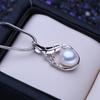 LSOOYH 8-9mm Single Pearl Freshwater Cultured Pearl Pendant Silver Color Dainty Necklaces Jewelry Gift For Women