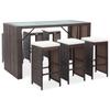 Day and Night - Day and Night Garden Bar Set 7 Pieces and Brown Synthetic Rattan Cushions