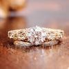 Custom Vintage Engraved Lace 1.21ct D Color VS1 Round Lab Grown Diamond IGI Certified Wedding Ring 10k Yellow Gold