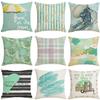 Летняя льняная наволочка Скандинавский синий Простая Диван Гостиная Дом Декоративная наволочка для подушки
