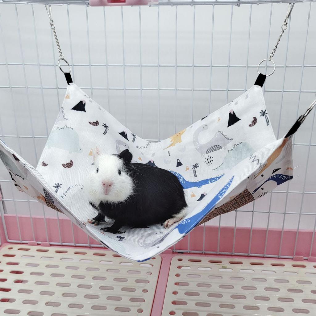 Small Animal Hammock Cooling Mat Summer Cooling Hamster Hammock for Hamster Cage Guinea Pig Rabbit Chinchilla Rodent