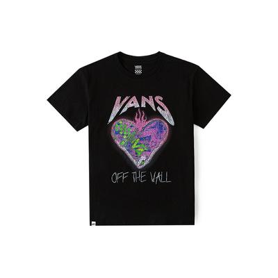 Vans Футболка с коротким рукавом и круглым вырезом с принтом «Любовные буквы», женские топы черного цвета VN000KPEBLK