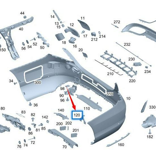 Rear Bumper Lower Skirt Bracket for Mercedes-Benz C-Class W205