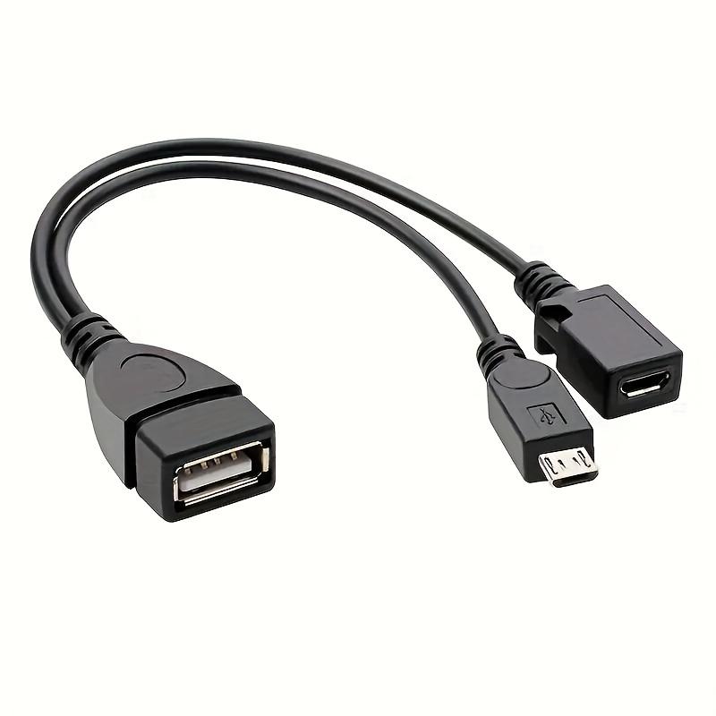2-in-1 OTG USB to Micro USB Splitter Adapter for Fire Stick 4K/Fire TV, Android Phone/Tablet, Durable Tech Accessories