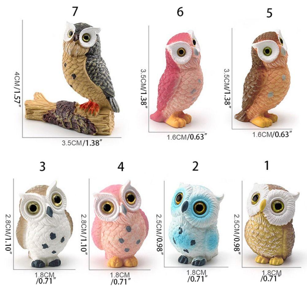 Resin Crafts Owl Miniatures Cute Mini Owl Ornaments Creative Simulation Owl Ornaments  Outdoor