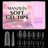 240Pcs Full Cover Soft Gel X Nail Tips Semi-frosted Texture Press on Nails  French Manicure Tool