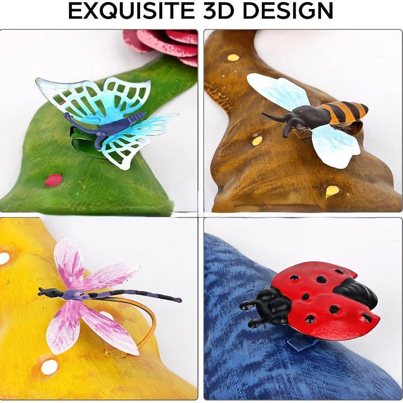 Металлический гном, вставка в землю, 3D насекомые, бабочки, маленький металлический декор в виде гнома для сада, двора, газона, украшения на открытом воздухе