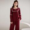 Fenteng Women's Pure Cotton Festive Red Loungewear Set