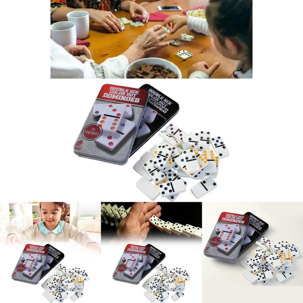 Игра Домино Двойной Шестерки с Цветными Точками с Интерактивной Игрой для Детей Взаимодействие Родителей