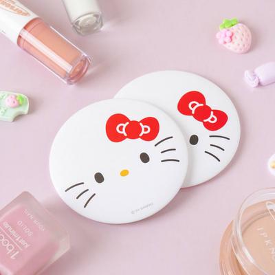 Круглое ручное зеркало Hello Kitty, белое