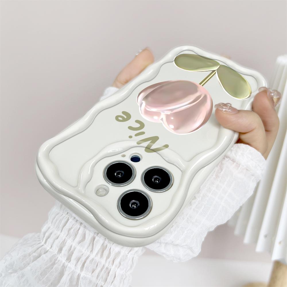 Мультяшный узор кремовая текстура чехол волнистый край мягкий силиконовый чехол для телефона чехол для iPhone Samsung Huawei Honor Xiaomi Redmi Infinix Tecno