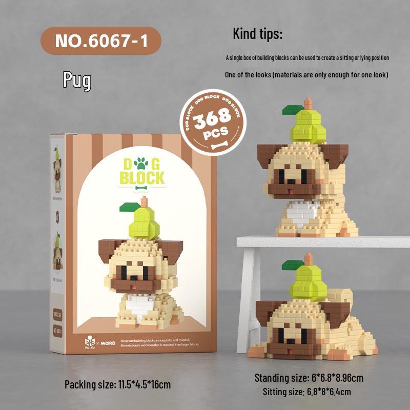 Micro Particle Pet Building Blocks - Cute Dog & Cat Toy Compatible with LEGO