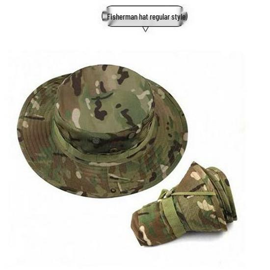 Camouflage Adjustable Outdoor Sun Hat with Chin Strap and Customizable Logo