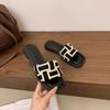 French Internet Celebrity Flat Bottom Slippers Women Wear 2025 Summer New Small Fragrant Style Fashion High Sense Sandals