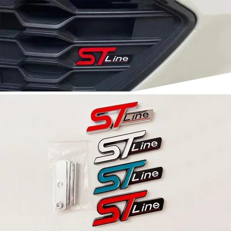 3D Металлический Логотип ST Line Наклейка Эмблема на Решетку Радиатора Автомобиля Значок на Багажник Для Ford Kuga MK3 MK4 S Max Focus Puma Fiesta Аксессуары