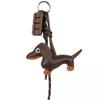 Chocolate Brown Leather Dachshund Keychain Key Accessories